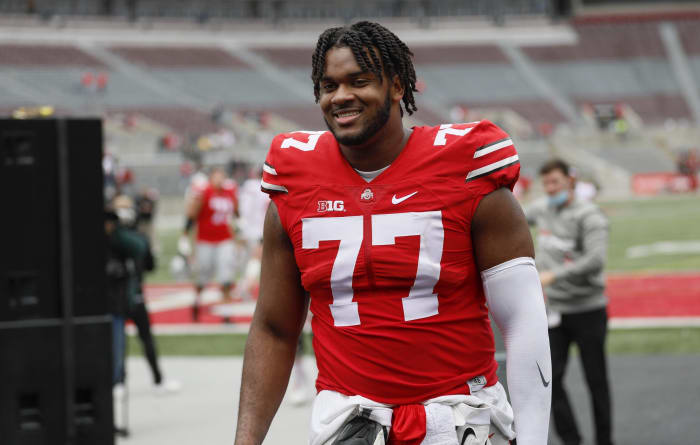 Although he played guard to start his Buckeyes career, Paris Johnson is in the running for OT1 in 2023.
